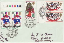 1968-11-25 Christmas CYL Stamps Forres cds FDC (77016)