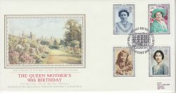 1990-08-02 Queen Mother Stamps London SW1 FDC (77065)