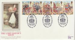 1989-10-17 Lord Mayor Show Stamps London Silk FDC (77114)