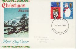 1966-12-01 Christmas Stamps Oxford FDC (77162)