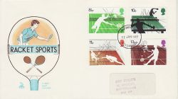 1977-01-12 Racket Sports Stamps Nottingham FDC (77212)