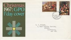 1967-11-27 Christmas Stamps Bureau FDC (77219)