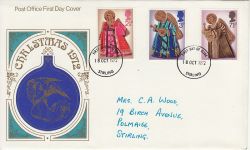 1972-10-18 Christmas Stamps Stirling FDC (77224)