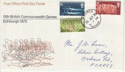 1970-07-15 Commonwealth Games Stamps Forres cds (77231)