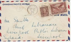 Canada 1936 Airmail Envelope to England (77299)