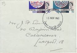 1965-11-15 ITU Centenary Stamps Liverpool FDC (77339)