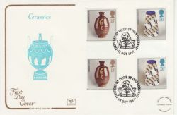 1987-10-13 Studio Pottery Stamps St Ives FDC (77353)
