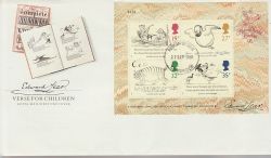 1988-09-27 Edward Lear M/S Stamps Cambridge FDC (77481)