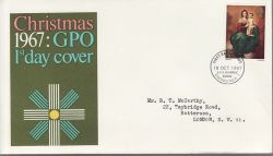 1967-10-18 Christmas Stamps Bureau FDC (77497)