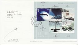 2002-05-02 Airliners Stamps M/S Heathrow FDC (77575)
