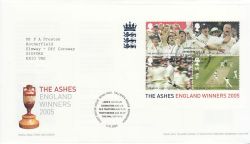 2005-10-06 Cricket The Ashes M/S T/House FDC (77655)