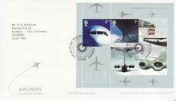 2002-05-02 Airliners Stamps M/S T/House FDC (77668)