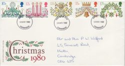 1980-11-19 Christmas Stamps Cambridge FDC (77692)