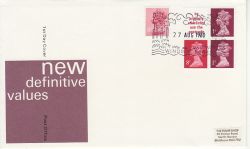 1980-08-27 10p Booklet + 11p PCP Stamps Windsor FDC (77696)