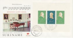 1970-10-25 Suriname Beethoven Stamps M/S FDC (77772)