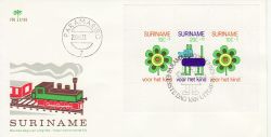 1973-11-28 Suriname Child Welfare Stamps M/S FDC (77796)