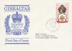 1977-02-07 Gibraltar Silver Jubilee Stamp FDC (77852)