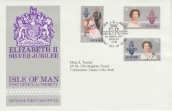 1977-03-01 IOM Silver Jubilee Stamps FDC (77861)