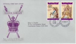 1977-02-07 Mauritius Silver Jubilee Stamps FDC (77867)