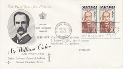 1969-06-23 Canada Sir William Osler Stamps FDC (77906)