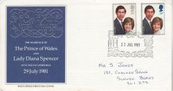 1981-07-22 Royal Wedding Stamps Windsor FDC (77993)