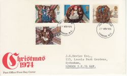 1974-11-27 Christmas Stamps London WC FDC (78080)