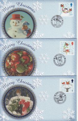 2001-11-06 Christmas Stamps Set of 5 Benham FDC (78202)