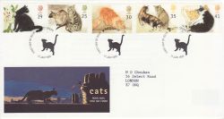 1995-01-17 Cats Stamps Kitts Green FDC (78235)