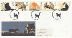 1995-01-17 Cats Stamps Kitts Green FDC (78236)