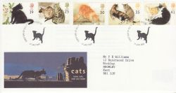 1995-01-17 Cats Stamps Kitts Green FDC (78238)