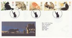 1995-01-17 Cats Stamps Bureau FDC (78239)