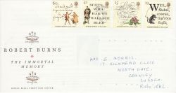 1996-01-25 Robert Burns Stamps Used on 29th Souv (78285)
