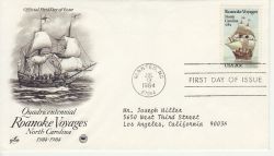 1984-07-13 USA Roanoke Voyages Stamp FDC (78466)