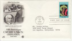 1984-02-10 USA Credit Union Act Stamp FDC (78475)