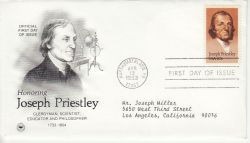 1983-04-13 USA Joseph Priestley Stamp FDC (78493)