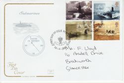 2001-04-10 Submarines Stamps Portsmouth FDC (78682)