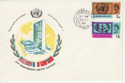 1965-10-25 United Nations Stamps Phos Fareham cds FDC (78797)