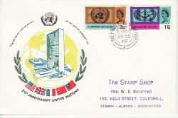 1965-10-25 United Nations Stamps Coleshill cds FDC (78798)