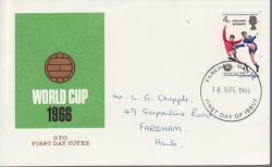 1966-08-18 Football England Winners Fareham FDC (78819)