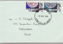 1965-11-15 ITU Centenary Stamps Portsmouth FDC (78826)
