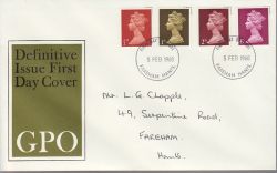 1968-02-05 Definitive Stamps Fareham FDC (78857)