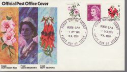 1971-10-01 Australia Coil + QEII Stamp FDC (78917)