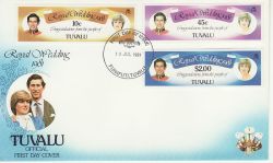 1981-07-10 Tuvalu Royal Wedding Stamps FDC (78968)