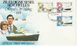1981-06-23 Zil Eloigne Sesel Seychelles Royal Wedding FDC (78972