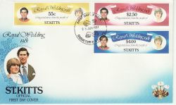 1981-06-23 St Kitts Royal Wedding Stamps FDC (78973)