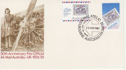 1981-03-25 Australia 50th Anniv Air Mail Stamps FDC (78987)