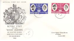 1966-02-04 Domonica Royal Visit Stamps FDC (79110)