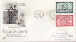 1956-02-17 United Nations ITU Stamps FDC (79194)