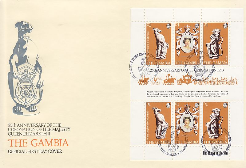 1978-04-15 The Gambia Coronation Stamps M/S FDC (79411)