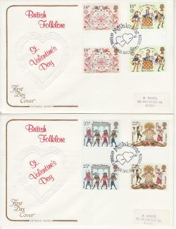 1981-02-06 Folklore Gutter Stamps Lover x2 FDC (79426)